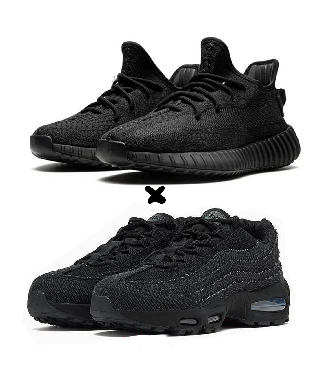 Adidas Yeezy Boost 350 V2 "Black Reflective" X.  Nike Air Max 95 X Levi's “Black”